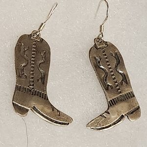 Sterling Silver Stamped Boot Dangles